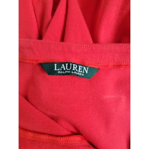 Lauren Ralph Lauren Red Sleeveless Cover Up Tunic Dress w/ Side Button Pockets - Picture 3 of 7